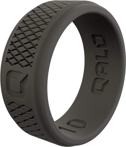 QALO Crosshatch Q2X - Anillo de goma de silicona para hombre, anillo de boda de goma, transpirable, duradero, anillo de boda de goma para hombres,
