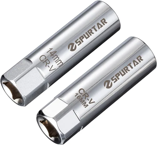 Miniatura 9 de Spurtar Enchufe de bujía de 0.55 pulgadas (0.551 in) de pared delgada magnética - Diseño de 12 puntos compatible con BMW, Mercedes, Nissan, Mini