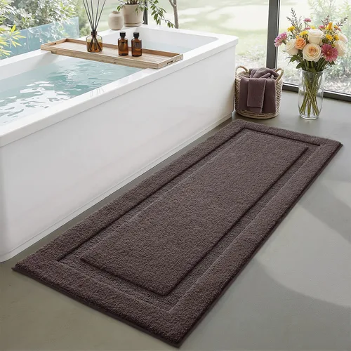 Miniatura 21 de LUMI Alfombras grandes y ultrasuaves para baño, antideslizantes con respaldo de goma, tapete de baño absorbente y lavable de secado rápido, alfombra