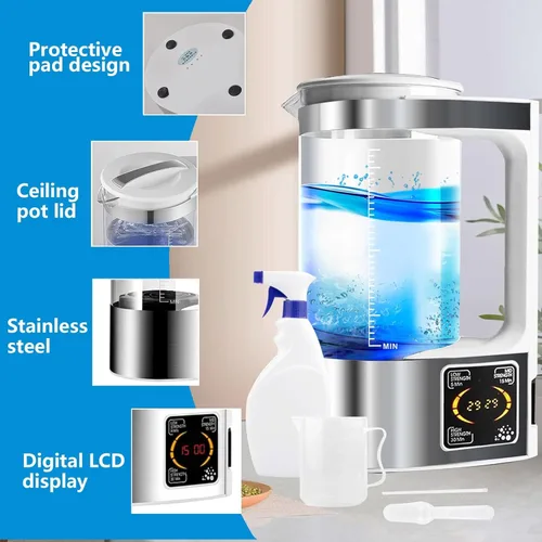Miniatura 7 de Generador de solución hipoclorosa de ácido hipocloroso y sodio, capacidad de 67.6 fl oz, sistema de agua electrolizado portátil de NaCl que hace