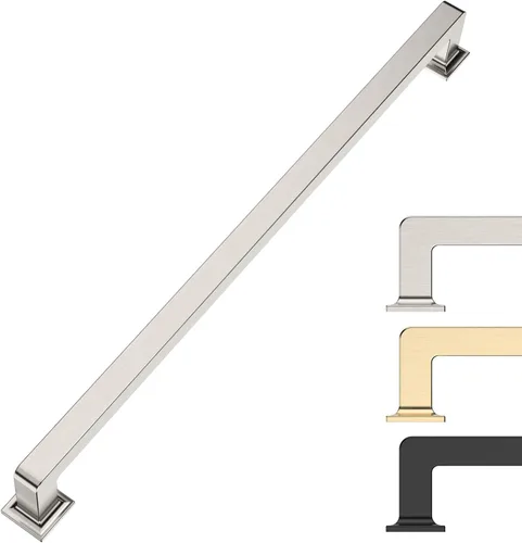 Miniatura 25 de 9BUILD Paquete de 6 pomos de latón cepillado de 1.2 pulgadas para gabinetes, pomos dorados para cajones, perillas cuadradas para gabinetes
