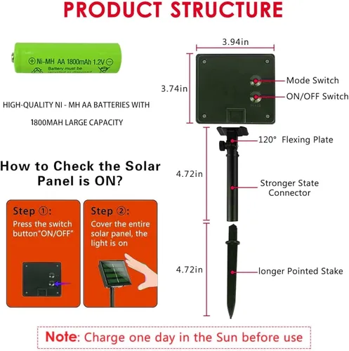 Miniatura 4 de TW SHINE Paquete de 2 luces solares de Halloween para exteriores, total de 400 luces LED de 132 pies alimentadas por energía solar para exteriores