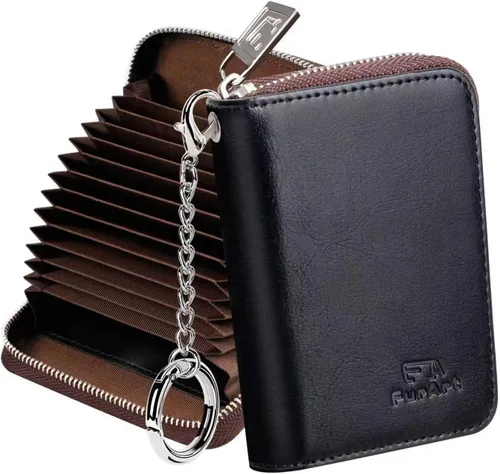 Miniatura 11 de FurArt Cartera con Cremallera para Mujeres, Cartera con Bloqueo RFID para Tarjetas de Crédito, Portador de Tarjetas de Presentación, Cartera Llavero