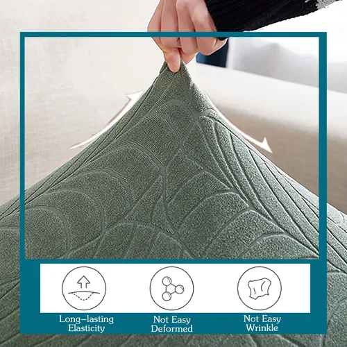 Miniatura 3 de Fundas de cojín impermeables para asiento de sofá, fundas elásticas de cojín de jacquard de elastano, protector de muebles grueso con parte inferior