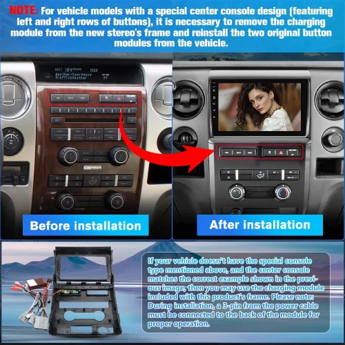 Miniatura 3 de Android 13 [2 GB+64 GB] Estéreo de coche para Ford F150 2009-2012 Manual AC (modelo de gama baja), radio de coche con soporte de pantalla táctil