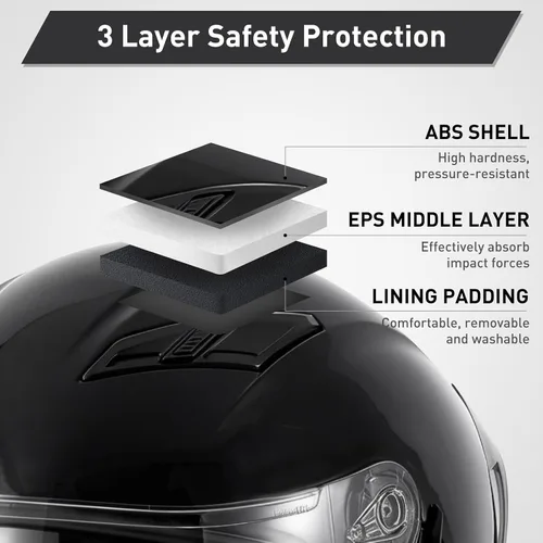 Miniatura 4 de SPARK Casco de motocicleta de cara completa para adultos, aprobado por DOT, ligero y ventilado, doble visera para hombres y mujeres, motos de nieve