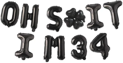 Miniatura 70 de Globos de látex de 16 pulgadas con texto en inglés "Oh I'm 14" Black Hallo Fourteen Cheers to 14 Years Old Theme Decor for Man Woman Happy 14th