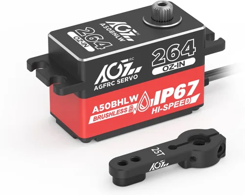 Miniatura 15 de AGFRC 19 kg de bajo perfil impermeable RC-Winch-Servo - 0.073s de alta velocidad, engranaje de metal CNC completo, servo inteligente programable sin