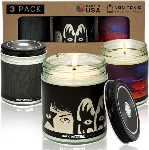 Miniatura 26 de Back to Basics Juego de velas premium Taylor - 3 velas veganas de cera de soja y coco perfumadas para decoración del hogar, regalos de cumpleaños