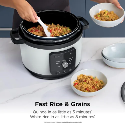 Miniatura 6 de Ninja HyperHeat PC201WH - Olla eléctrica a presión 9 en 1 Olla múltiple de 6.5 cuartos de galón con salteado/salteado, olla de arroz, olla