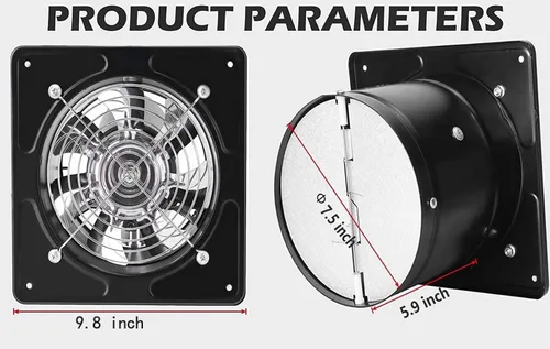 Miniatura 4 de Nalle Ventilador de escape de 6 pulgadas, 40 W, 298 CFM, instalación a través de la pared, ventilador de ventilación de 110 V, ventilador de humo