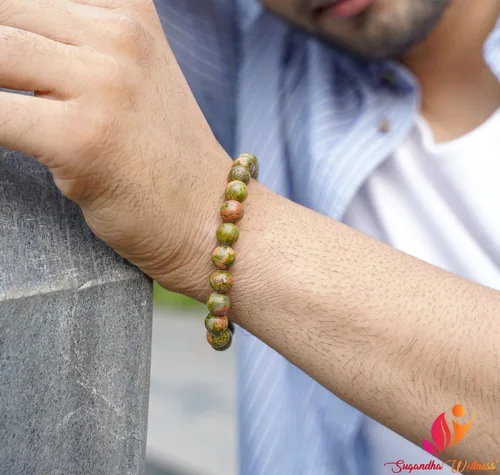 Miniatura 8 de Juego de collar de orgonita y pulsera de unakita. Colgante de cristal curativo natural para protección Joyas de piedra para hombres y mujeres