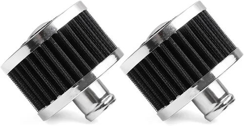 Miniatura 10 de 23mm Filtro de aire para automóvil universal de entrada de aire frío Filtro de ventilación de alta flujo con tapa de respiradero (Negro)