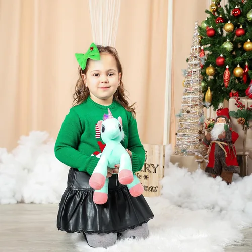 Miniatura 5 de Pinzas de lazo de pelo de corazón verde de 5 pulgadas, 2 piezas, decoración de árbol de Navidad, accesorios para mujeres y niñas