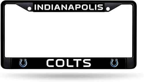 Miniatura 34 de Rico Industries Marco cromado negro primario de fútbol americano de la NFL con inserciones de plástico de 12" x 6" accesorio para automóvil/camión