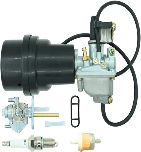 Carburador con caja de filtro de aire compatible con Suzuki ATV Quadmaster 50 LT-A50 2002-2005 LT50 LT 50 1983-1987 JR50 1984-2006 Incluyendo