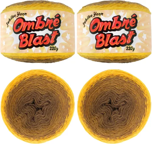 Miniatura 52 de JubileeYarn Hilo Ombré Blast - 220g/pastel Algodón Peso Bebé - Cripta de Hielo - 1 Pastel 119 Cripta de hielo