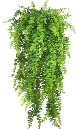 Miniatura 10 de Vid colgante artificial, hojas verdes de hiedra sintética, cadena de plástico, follaje, ratán, sauce, plantas, guirnalda de hojas de vegetación
