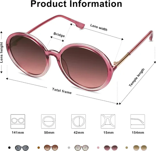 Miniatura 3 de SOJOS Gafas de sol redondas vintage para mujer estilo clásico retro SJ2121