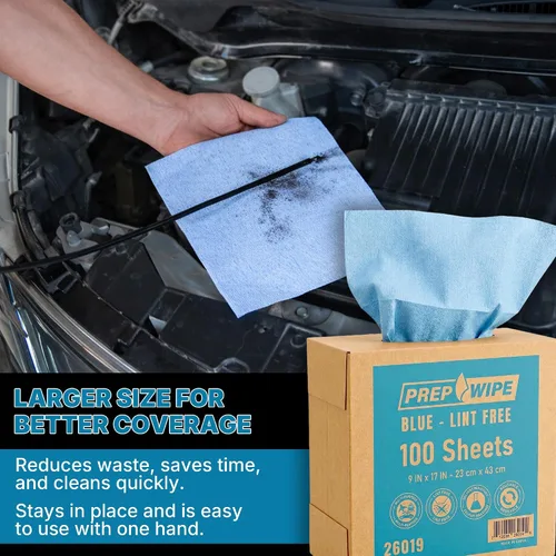 Miniatura 7 de Toallas de limpieza sin pelusa Toallitas resistentes a disolventes para carrocería de automóviles y preparación industrial Paquete de 100, 9 x
