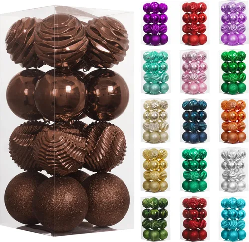 Miniatura 8 de XmasExp - Juego de 24 adornos de bola de Navidad mini irrompibles, adornos para árbol de Navidad, bolas de árbol de Navidad de 30 mm/1.18 pulgadas