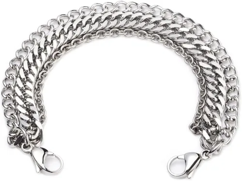 Miniatura 29 de LinnaLove Cadena intercambiable de acero inoxidable para pulseras de identificación de alerta médica para mujeres y hombres