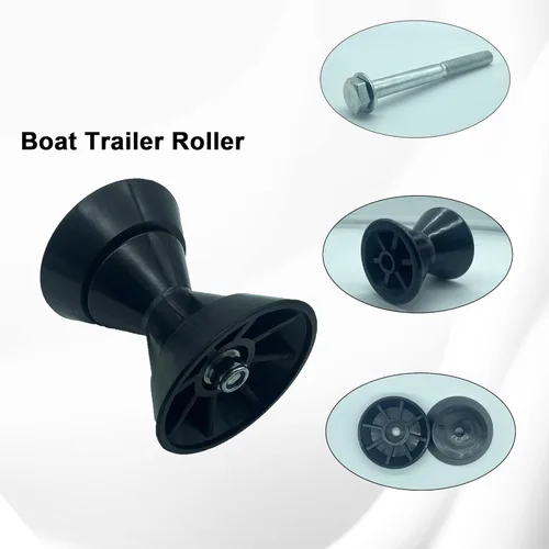 Miniatura 4 de Rodillo de arco de 4 pulgadas para remolque de barco con radios para eje de 1/2 pulgadas Negro