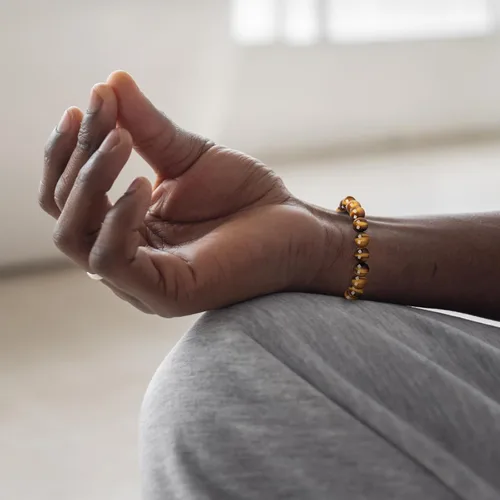 Miniatura 4 de Pulsera de ojo de tigre para hombres y mujeres, pulsera antiansiedad, alivio del estrés y confianza, hecha a mano, piedra natural, cuentas