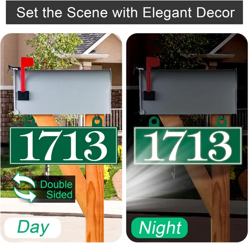 Miniatura 5 de Placa de dirección colgante – Letrero de número de casa, letrero de dirección, números de dirección para buzón exterior, lámpara, poste de luz, 2
