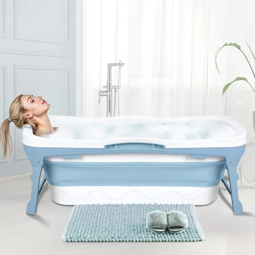 Bañera portátil para adultos, bañera plegable de 56 pulgadas para adultos, bañera independiente para ducha, baño de hielo, bañera de sentada,