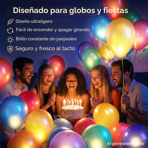 Miniatura 6 de 30 luces LED de fiesta con pilas, iluminación de temporada para globos, linternas de papel, impermeables, color blanco cálido