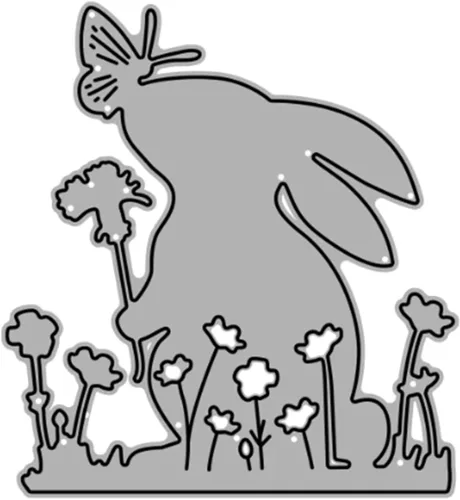 Miniatura 9 de Troqueles de metal de conejo de Pascua, lindo conejo beso, mariposa, marco de animales, plantillas de manualidades, tarjetas de corte, troqueles