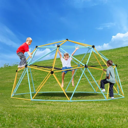 Miniatura 9 de VEVOR - Cúpula de escalada de 10 pies, escalador de cúpula geométrica con hamaca y columpio, gimnasio de jungla con capacidad de 750 lb y fácil