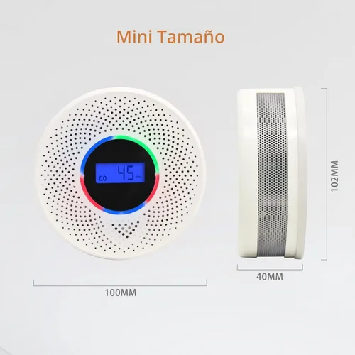 Miniatura 7 de Detector inalámbrico interconectado de humo y monóxido de carbono de 10 años con batería, alarma inteligente de humo y CO con pantalla digital