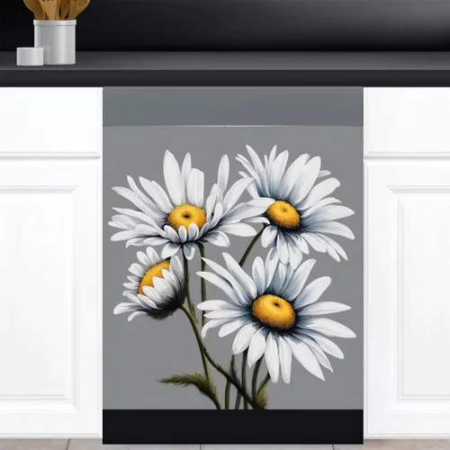 Miniatura 12 de Calcomanía magnética de vinilo para lavavajillas con diseño de florero de granja rústica, diseño floral para decoración del hogar, cubierta