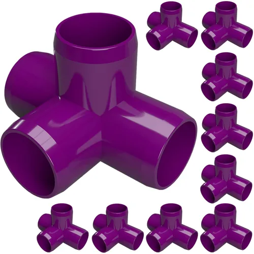 Miniatura 13 de FORMUFIT F0124WT-WH-10 Unión en T de PVC de 4 vías, grado de mobiliario, 1/2 pulgada, color blanco, fabricada en EE. UU., resistente a los rayos UV