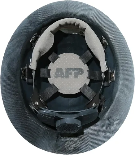 Miniatura 2 de AFP Casco duro de fibra de ala completa Suspensión de trinquete de 6 puntos Clasificación OSHA y ANSI Cascos duros para hombres Cascos