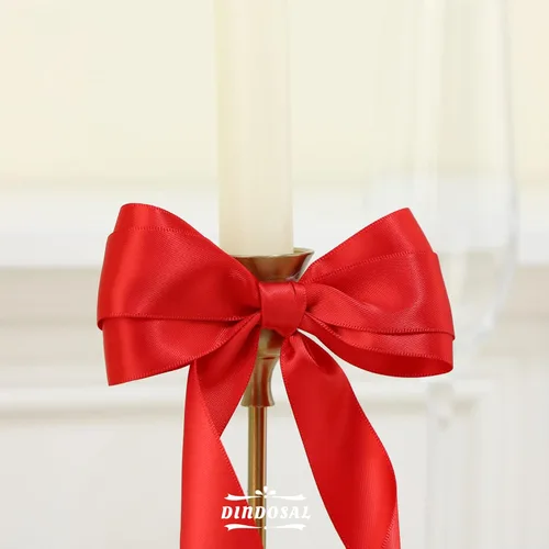 Miniatura 6 de Cinta de satén roja de doble cara, 1 pulgada x 25 yardas, rollo individual para envolver regalos, lazos, manualidades y decoración de bodas Rojo
