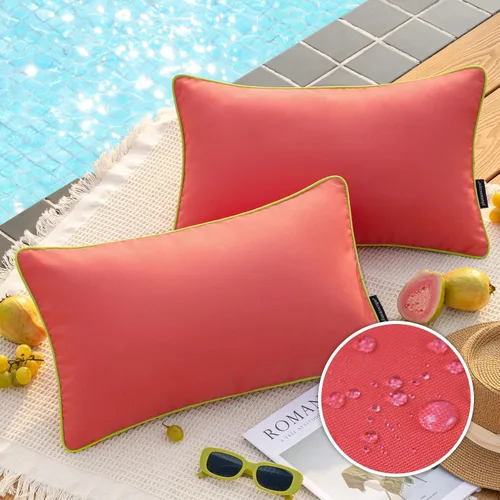 Miniatura 46 de Phantoscope - Juego de 2 fundas de almohada y cojín cuadradas decorativas, impermeables, para intemperie, sofás, carpas, 18 x 18 pulgadas
