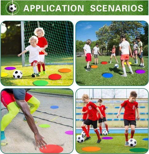 Miniatura 5 de Marcadores de punto de polietileno de 9 pulgadas, de goma antideslizante, marcadores de entrenamiento de agilidad, puntos de piso, conos de campo