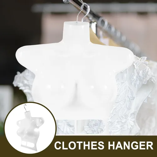 Miniatura 8 de Colgador de ropa de torso de maniquí femenino de 5 piezas para mostrar trajes de baño, vestidos y blusas, plástico ligero y confiable con gancho