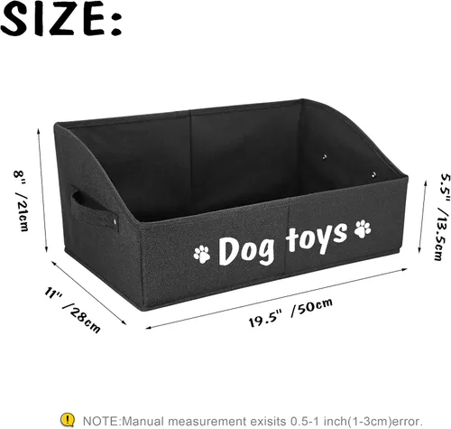 Miniatura 4 de PET ARTIST Cesta de almacenamiento y organización plegable resistente para perros, bonita caja de juguetes para perros con asas, caja de juguetes