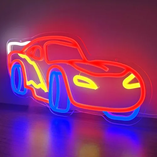 Miniatura 6 de Señal de Neón de Coche para Decoración de Pared, Señal de Neón de Carreras Regulable, Luz de Neón LED, Señales de Neón de Coche, Luz de Señal