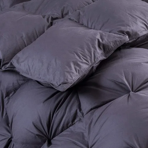 Miniatura 4 de Grandeur Linens - Lujoso edredón de plumón de ganso, diseño plisado de primera calidad, 1200 hilos, 100% algodón egipcio, 750+ potencia de relleno