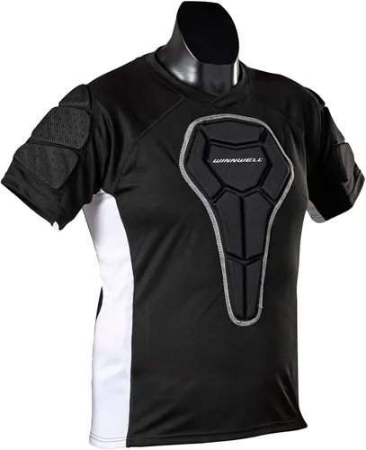 Winnwell Camisa de compresión acolchada para hombre, camiseta deportiva para fútbol, hockey, béisbol y paintball