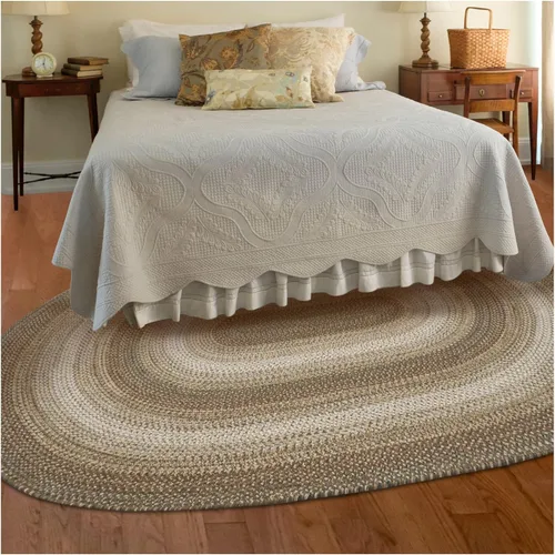 Miniatura 100 de Alfombra ovalada trenzada gris humo de 20 x 30 pulgadas, lavable para interiores y exteriores, decoración campestre para cocinas y entradas