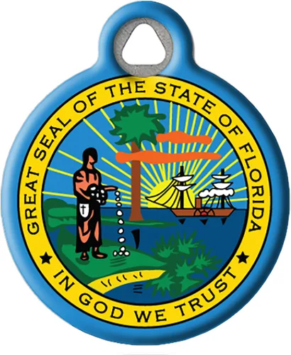 Miniatura 26 de Etiqueta de identificación personalizada de la bandera del estado de Alaska para perros y gatos, etiqueta de identificación de Alaska