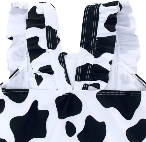 Miniatura 5 de RAISEVERN Traje de baño para niñas con volantes, lindo deporte de playa, natación, espalda descubierta, verano, traje de baño de una pieza, 2-7 años