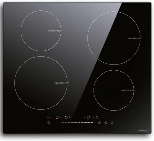 NOXTON Cocina de inducción de 4 quemadores, estufa de inducción de 24 pulgadas con control táctil deslizante, 9 niveles de potencia, función de