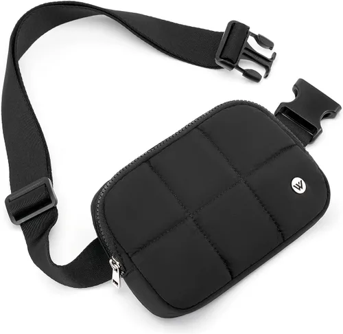 Miniatura 54 de WESTBRONCO Riñoneras para mujeres y hombres, bolsa para cinturón con bolsillos con cremallera, riñoneras modernas, bolsas cruzadas ligeras de 1